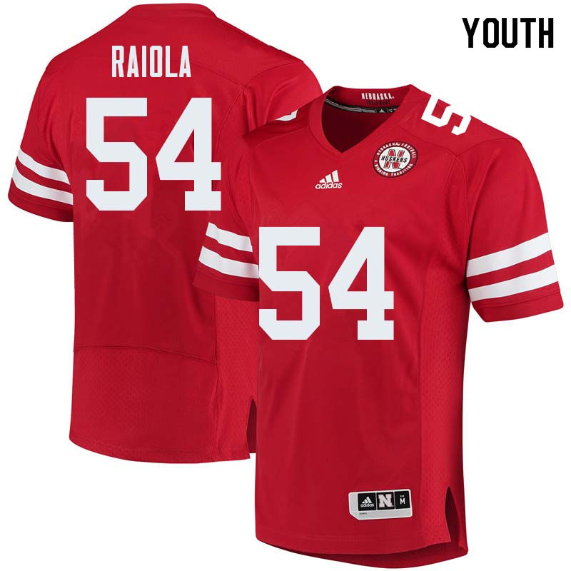 Youth #54 Dominic Raiola Nebraska Cornhuskers College Football Jerseys Sale-Red